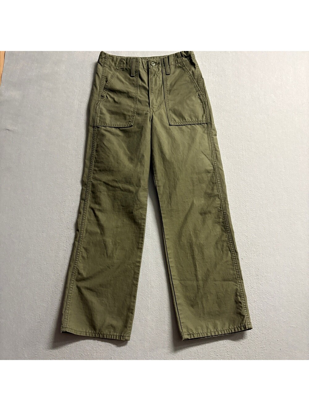 Levi's Ribcage Straight Utility Pants Womens 27 Green Olive High Rise Cargo Crop